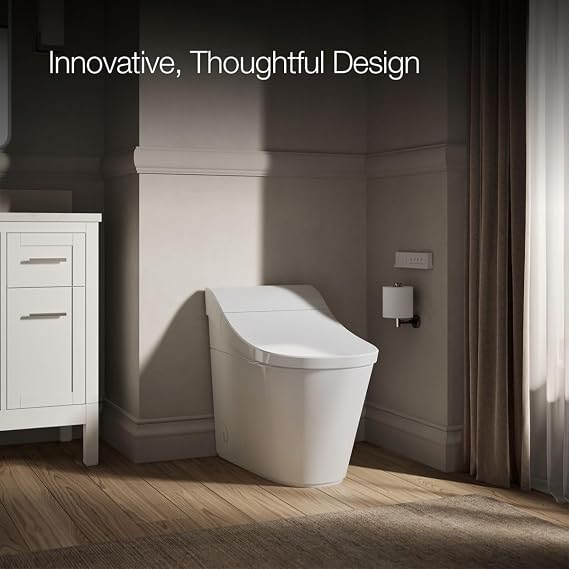 KOHLER K-29777-PA-0 Innate Smart Toilet with Bidet Built In, White, One-piece Elongated Style, Dual-flush with Integrated Personal Cleansing