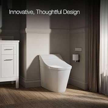 KOHLER K-29777-PA-0 Innate Smart Toilet with Bidet Built In, White, One-piece Elongated Style, Dual-flush with Integrated Personal Cleansing