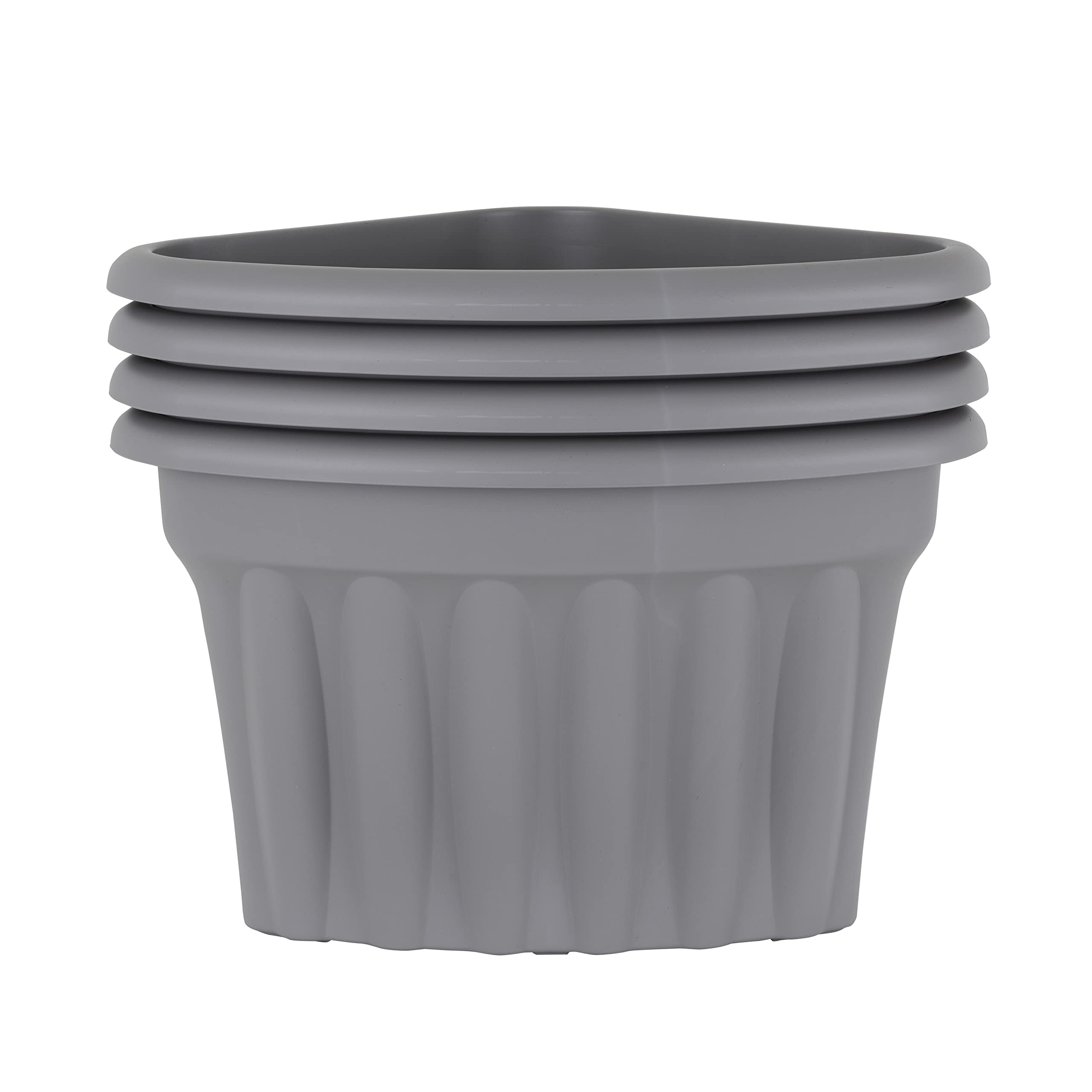 Wham Vista 4x40cm Corner Recycled Plastic Planter - Grey - Set of 4