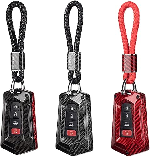 Miniatura 5 de Funda para llavero de automóvil para Toyota 86 GT86 Avalon C-HR Camry Corolla Highlander Land Cruiser Prado Prius RAV4 fibra de carbono antiarañazos