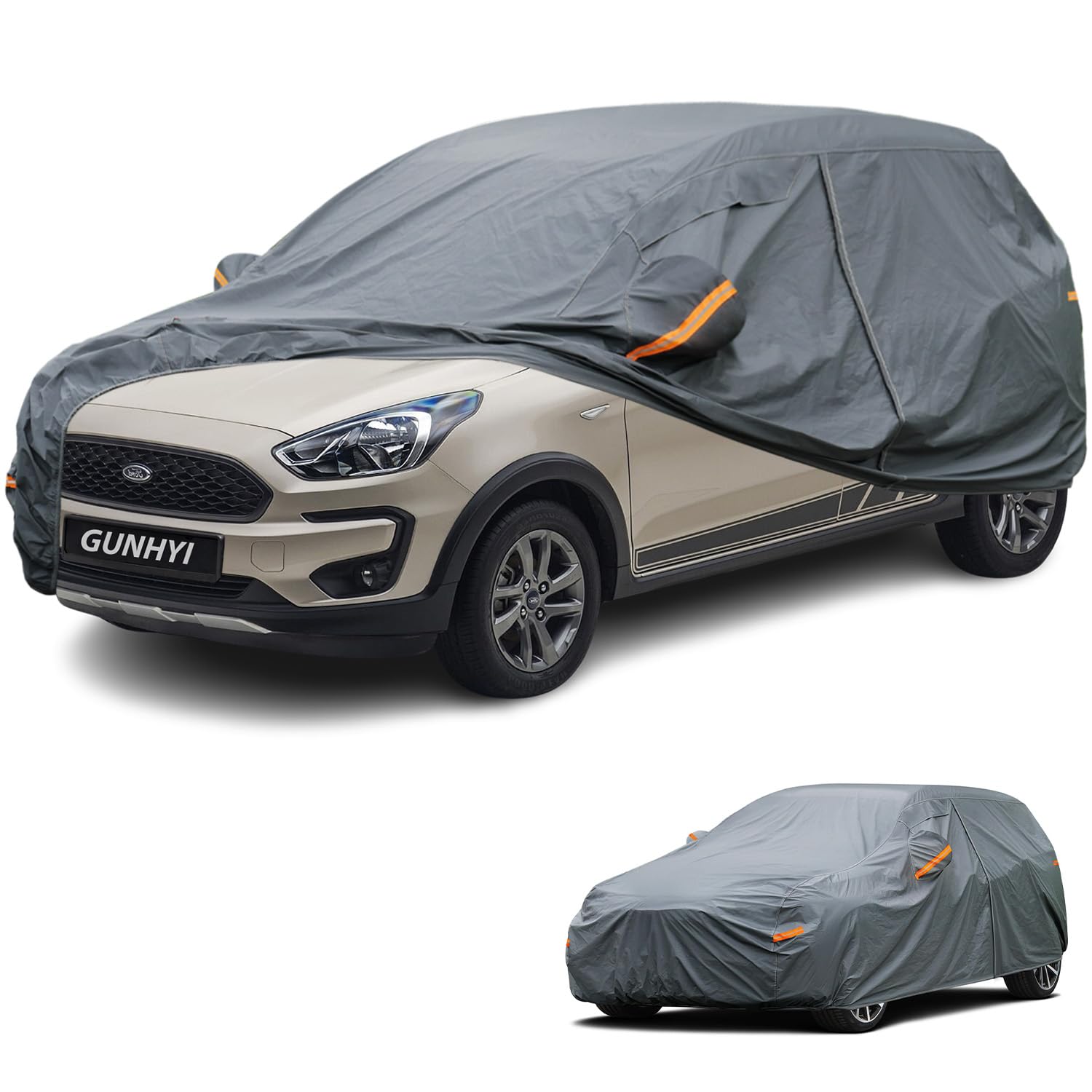GUNHYI Premium Car Cover Custom Fit Ford Freestyle, 16 Layers Heavy Duty Car Cover Waterproof All Weather with Zipper Door for Sun Rain Snow Dust Uv Protection