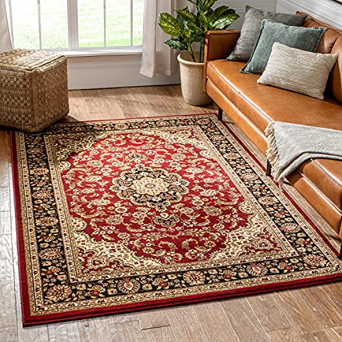 Noble Medallion Red Persian Floral …