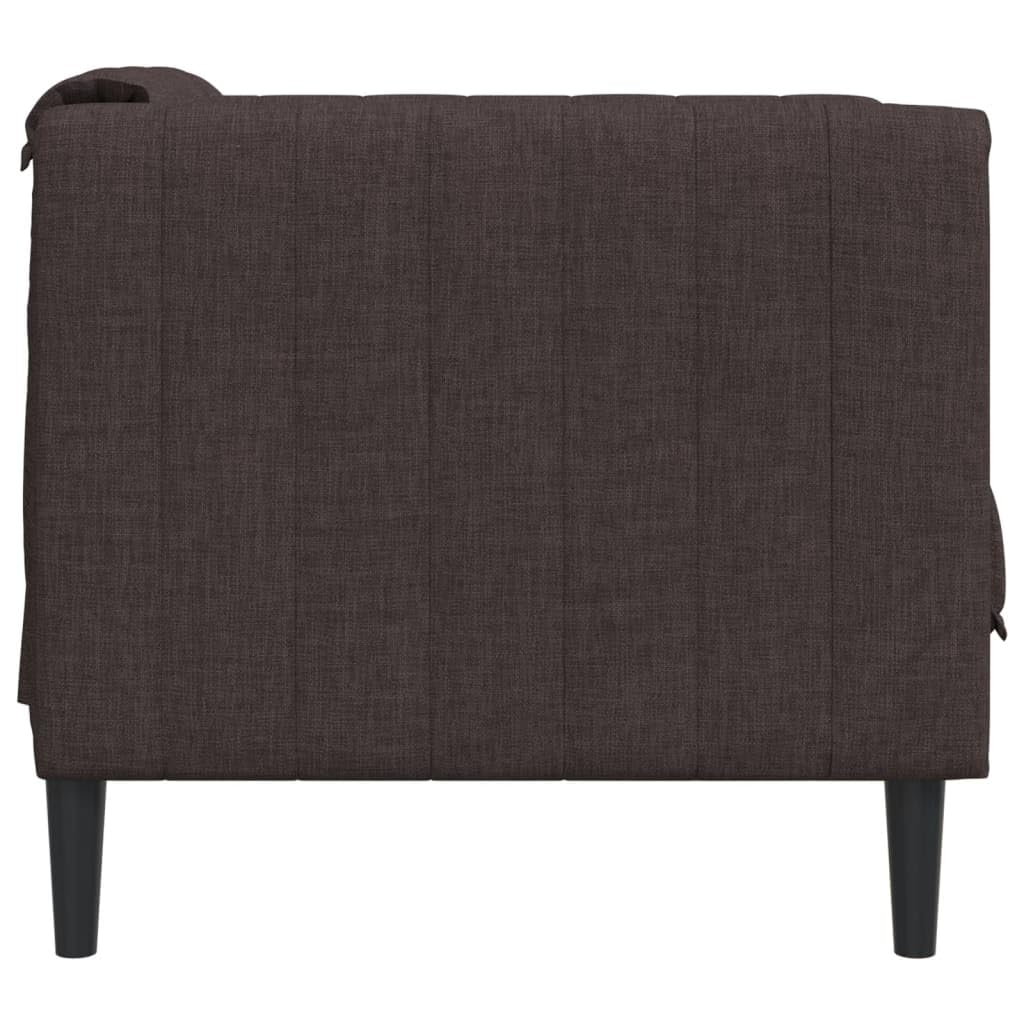 Sillón de tela marrón oscuro, 69 x 76,5 x 74,5 cm, sillón para salón, cómodo sillón tapizado con patas de madera maciza, asiento cómodo para el hogar