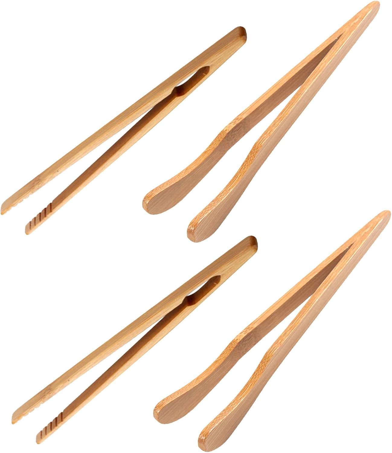 4pcs Bamboo Tea Clips for Toast Serving and Picnic Use