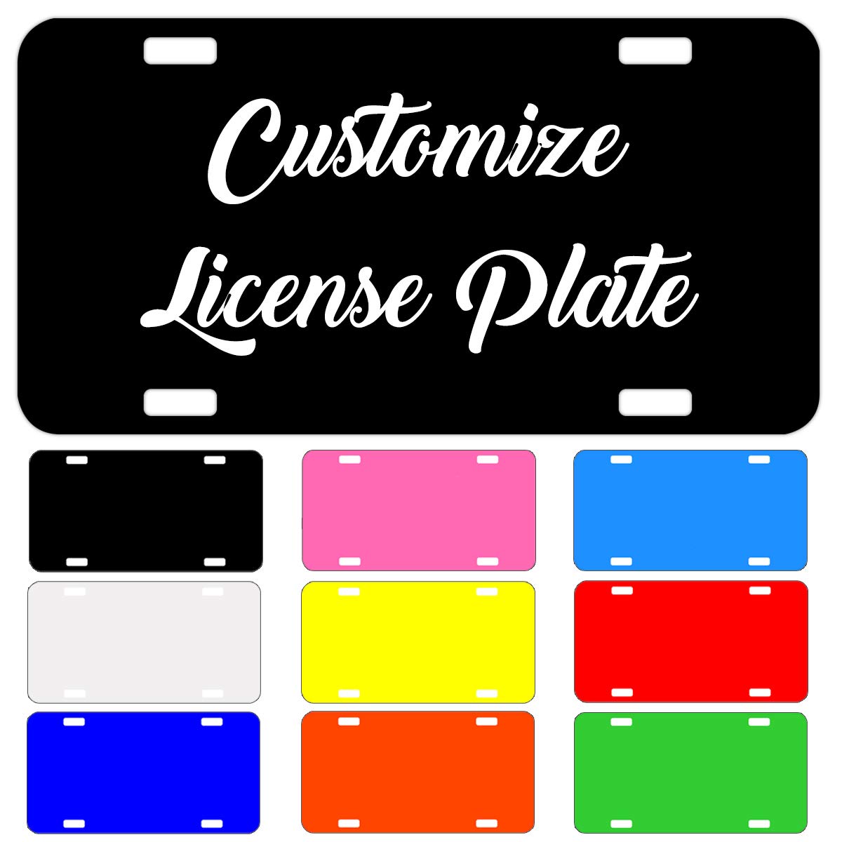 SeeWeLoveCustom Personalized License Plate, Customized Metal Novelty Cool Tag Cover 4 Holes, Decorative Car Front Plate 6” X 12”