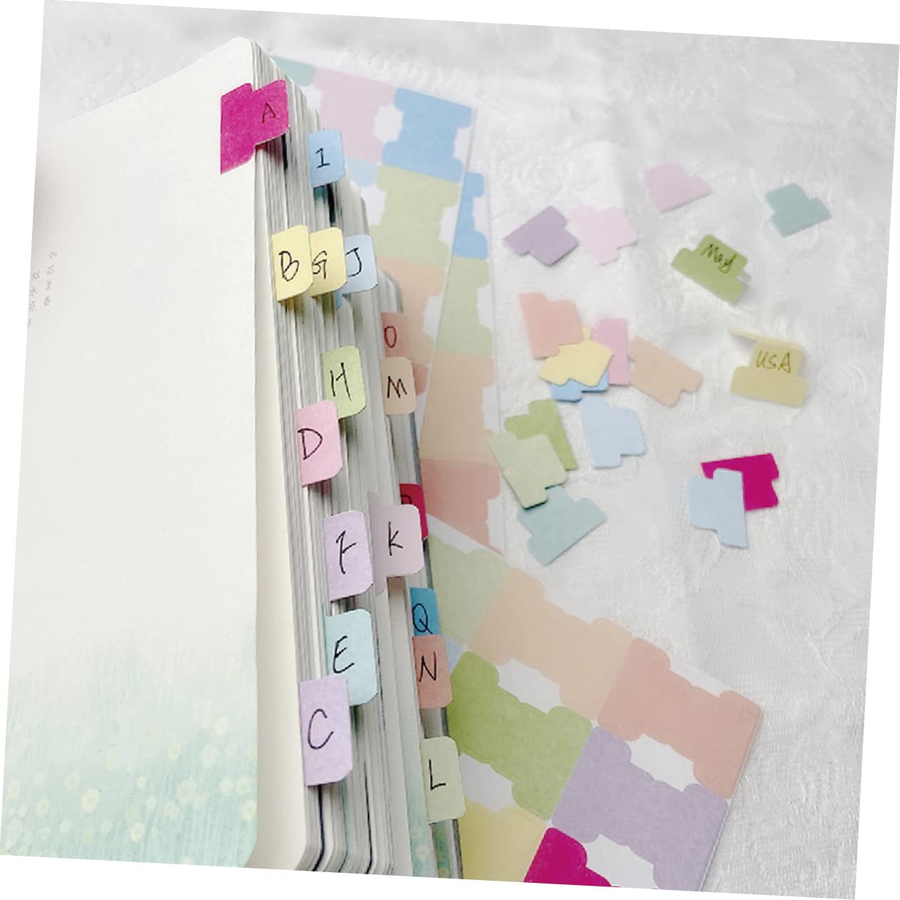 4 Set Etichette Adesive Colorate Scrivibili Per Libri Divisorie Spesse Resistenti Tab Indicizzatori Autoadesivi Per Quaderni E 50 Fogli*4