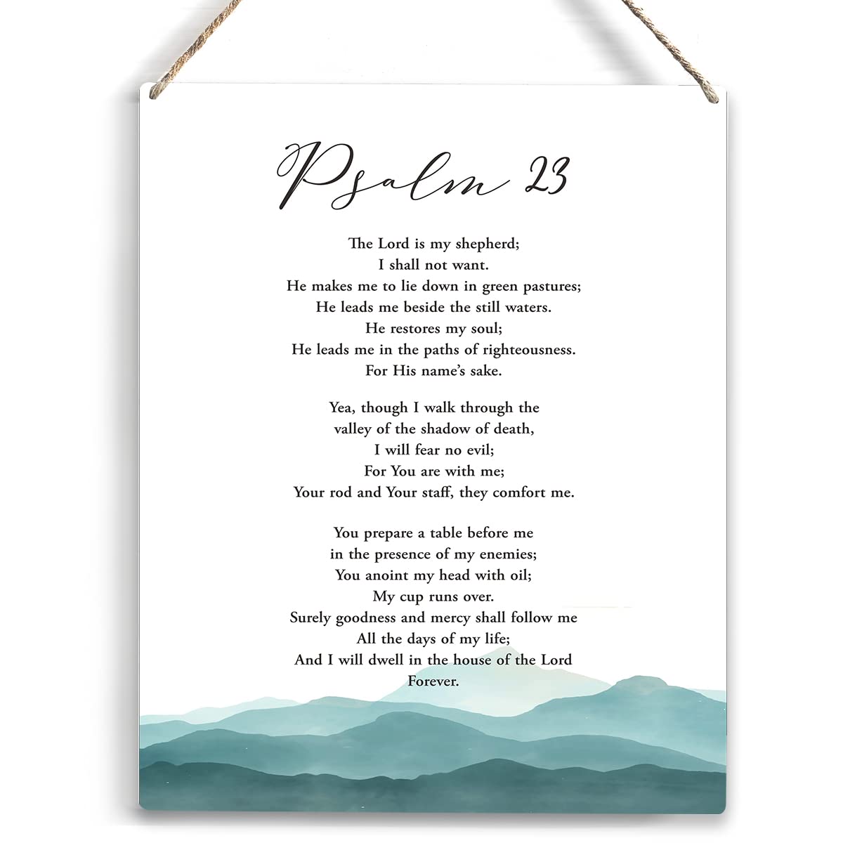 Preeklen Tin Sign 061 The Lord Is My Shepherd Bible Verse Rustic Psalm 23 Watercolour Christian For Home Office Nursery Wall Art Decoration 6X8 Inch Metal Tin Sign