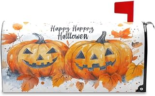 Funny Halloween Greating Card with Calligraphic Title Mailbox Covers Large Size 25.5x21 Inch Oxford Cloth Post Box Magnetic Cover for Garden Yard Outdoor Decor
