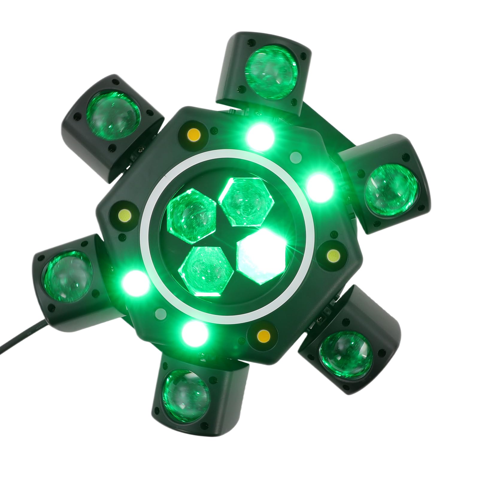 DJ Light Moving Head Bühnenlicht, 120W 6 Arms Beam Rotating Stage Lights | Wash Discolicht Partylicht, 0-100% Dimmung, Laser/Strobe, Support Remote & DMX-512 & Sound Activated 25CH für Club Weihnacht