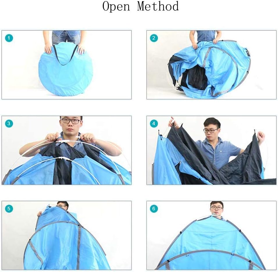 Easy to Assemble Tunnel Tent 3-4 Man Outdoor Waterproof Windproof Family Tent Portable Camping Tent Blue