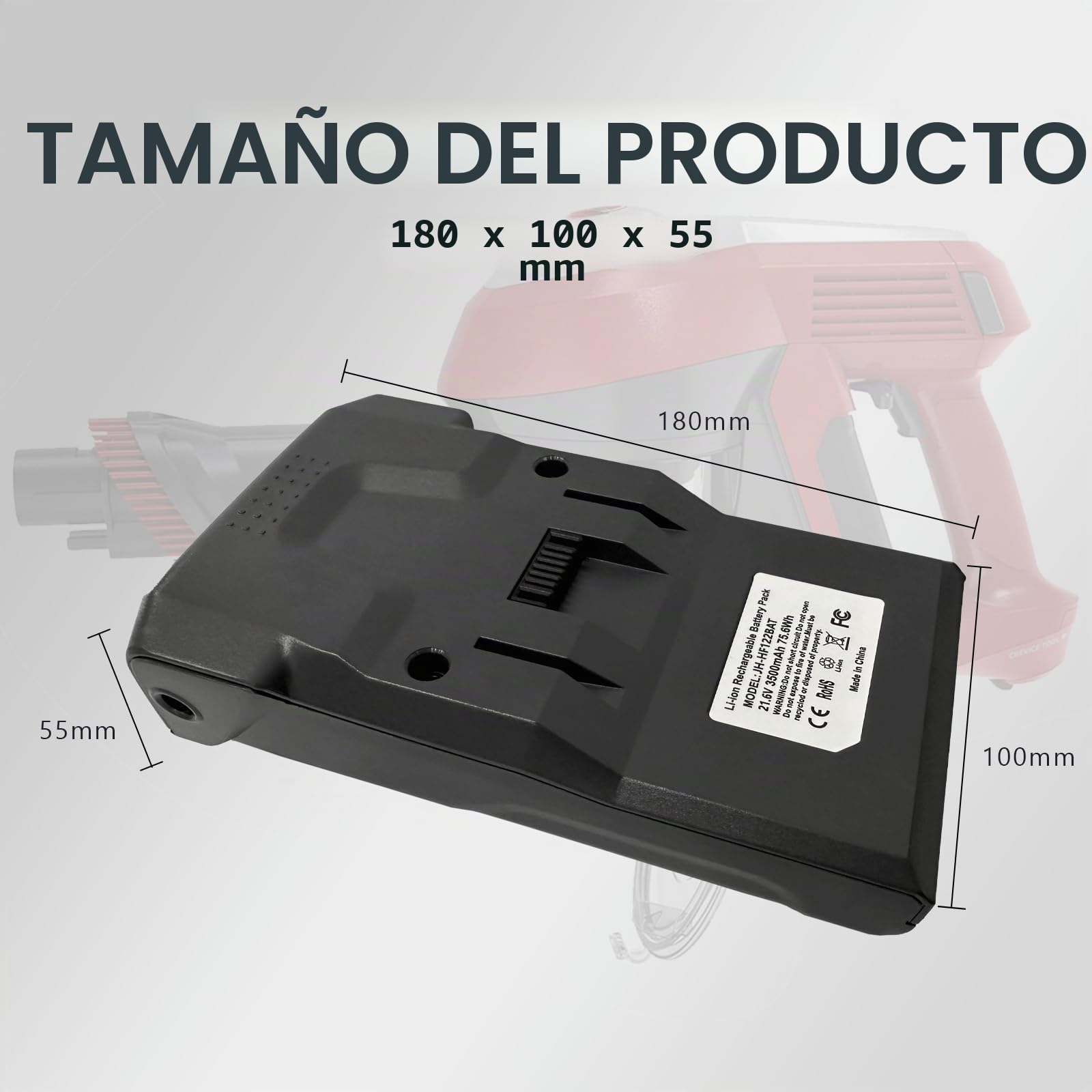 Remate 3500 mAh 21,6 V Batería de repuesto Modelo 35602208 para Freedom serie B012 para aspiradora H-Free 100, negro