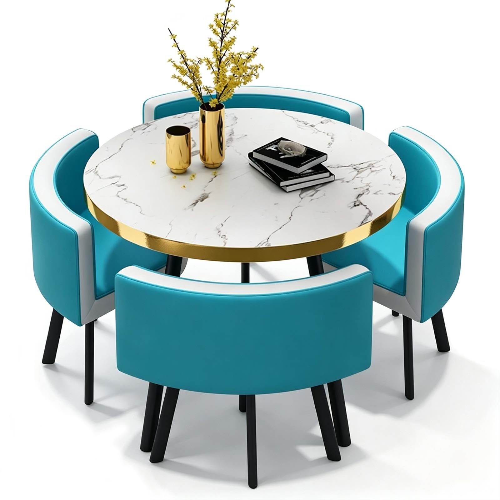 Conjunto De Mesa Y Sillas De Comedor, Mesa Redonda De Cocina
