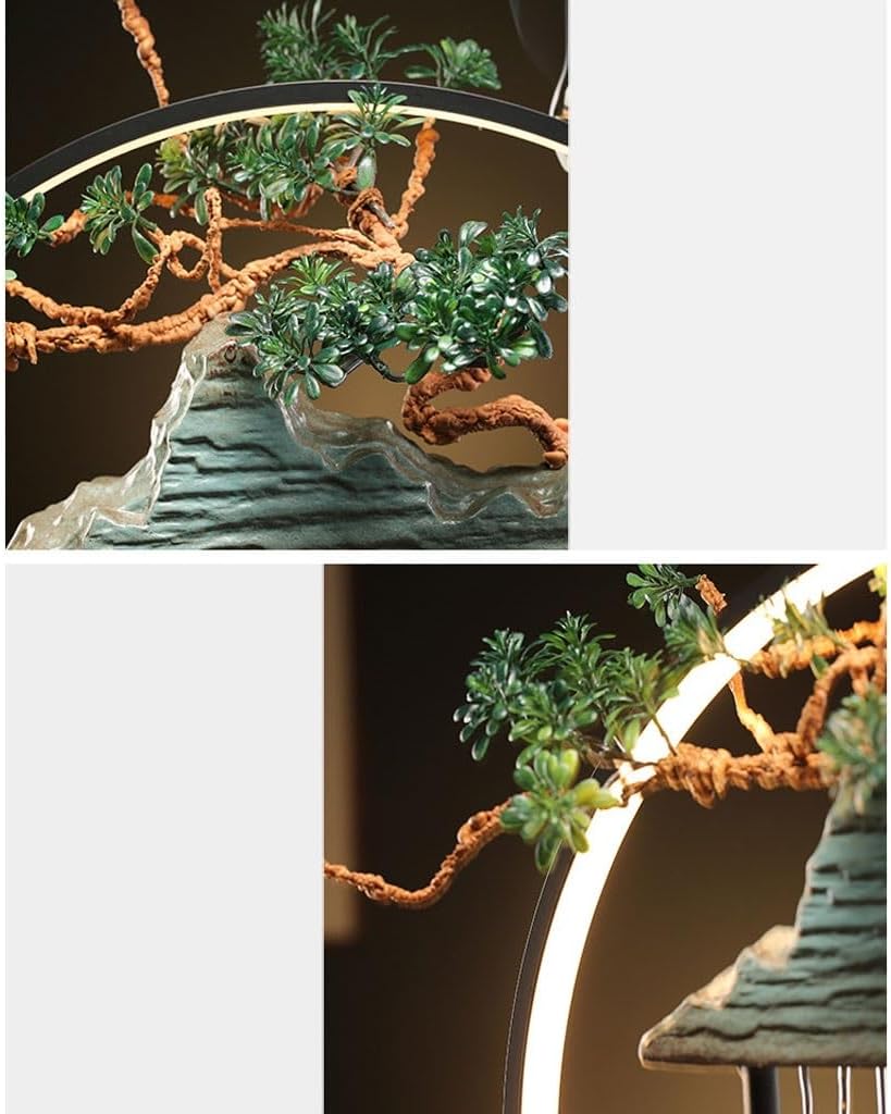 Waterfall Fountain Chinese-Style Water Circulation Desktop Fountain Ornaments Creative Ceramic Water Fountain Ornaments Desktop Waterscape Decorative Tabletop Fountains