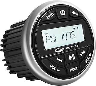 Marine Radio Bluetooth Stereo Audio Waterproof Radio Boats FM AM Gauge Stereo Golf Cart Marine Stereo Receiver Audio Systems for RV UTV Yacht