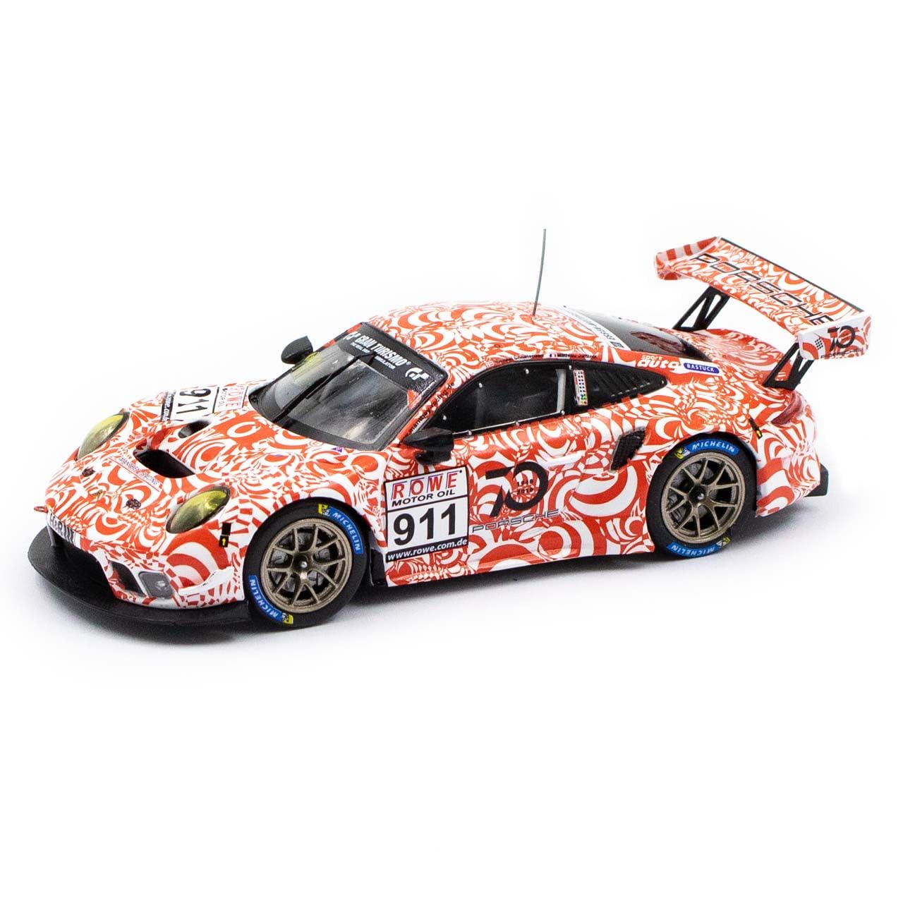 IXO Models Compatibile con Manthey Racing Porsche 911 GT3 R – 2018 VLN Nürburgring #911 effetto mimetico rosso 1:43