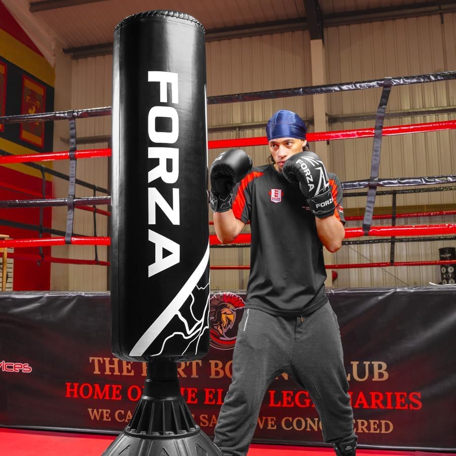 Forza Sac de Frappe Autoportant de 183 cm | Cuir Microfibre Durable et Résistant | Cibles de Frappe Numérotées pour la Boxe, Le Kick-Boxing et Le MMA