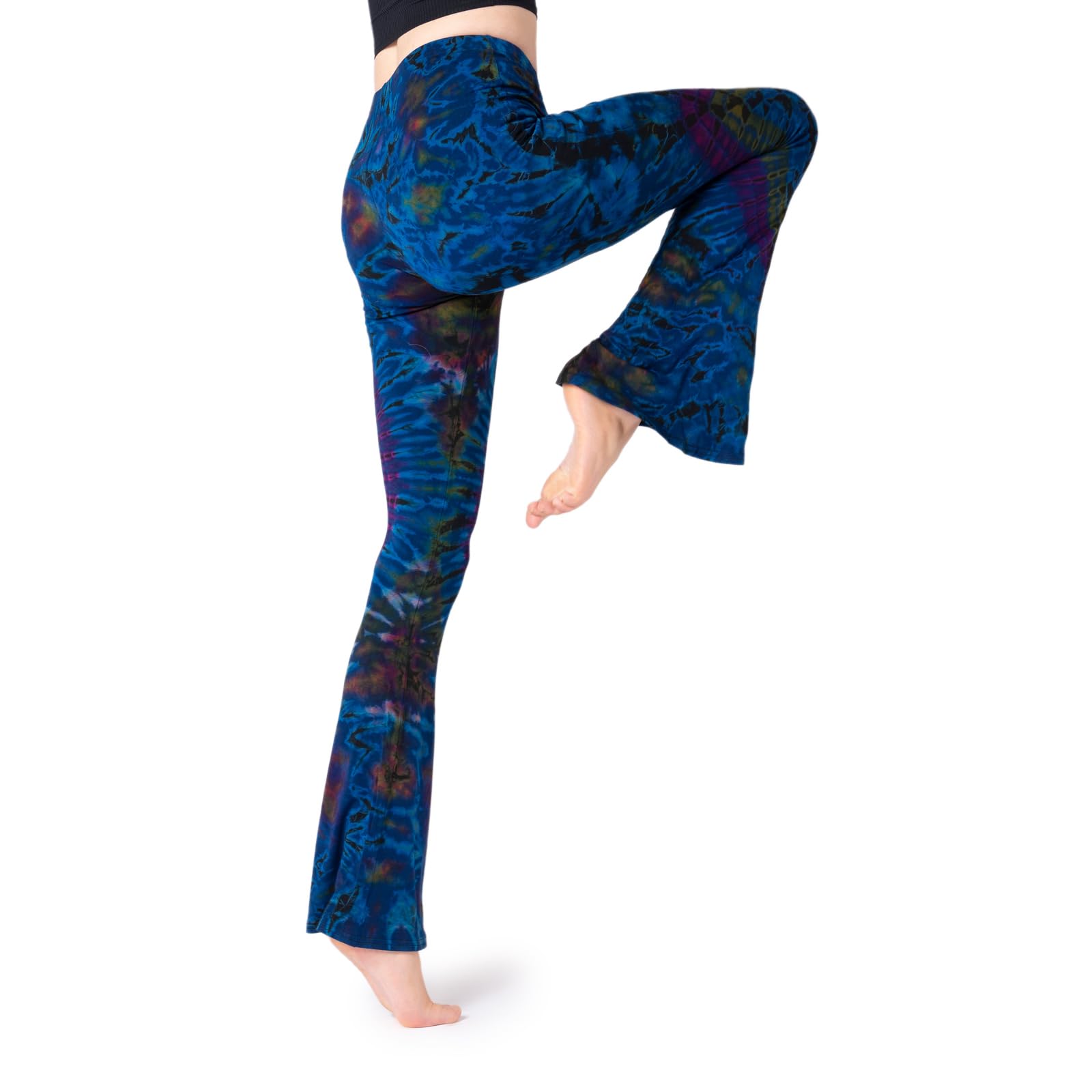 PANASIAM Leggings a Zampa Donna - Design Batik - Leggings Yoga Sportive