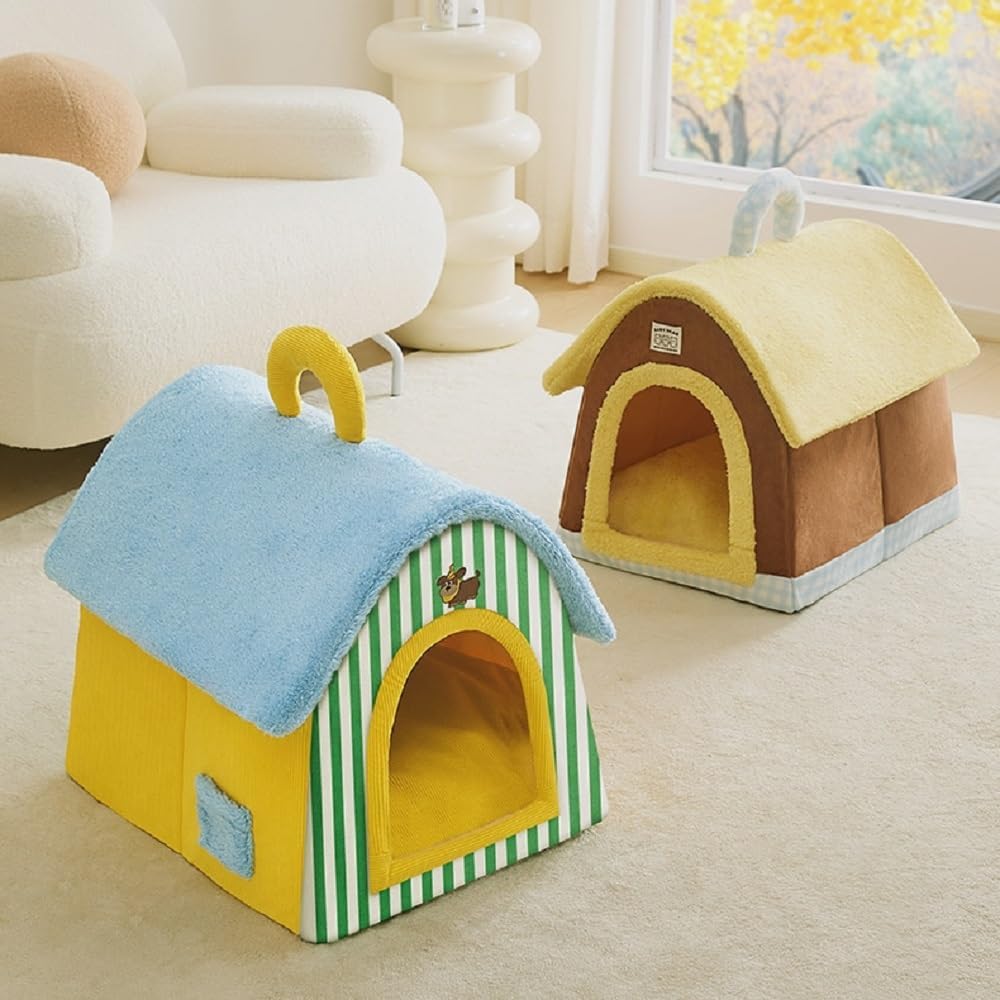 WXQ猫ベッド キャットハウス 冬用 ペット 寒さ対策 寝袋 半密閉型 断熱・防寒 暖かい犬と猫 広いスペース 柔らかい 滑り止め