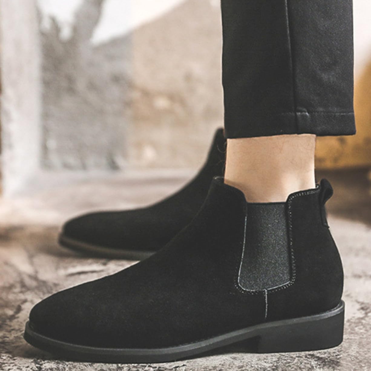[GHSDQ] チェルシーブーツ メンズ ブーツ ビジネスシューズ サイドゴアブーツ メンズ 革靴 秋冬 春夏 無地 通気性 ポイン