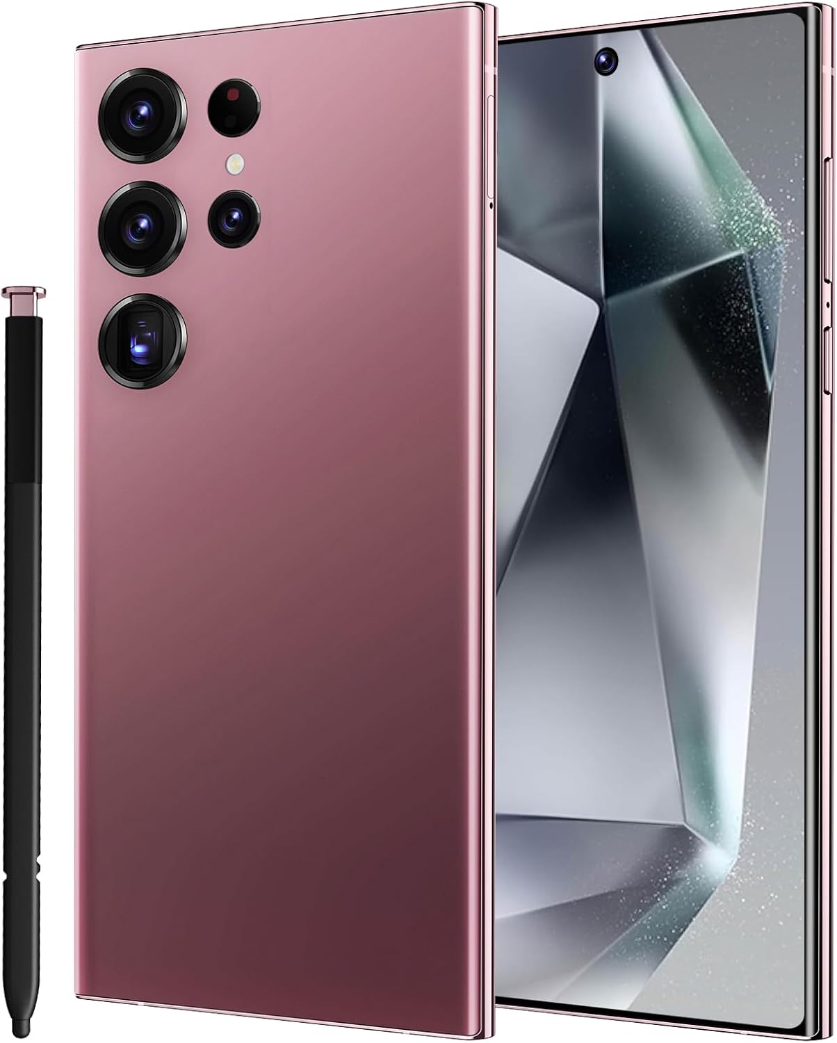 A24 Ultra 5G Smartphone,8+256GB Cellphone,Unlocked Android 13,108MP Zoom Cameras 6.8’’HD Screen,6800mAh Long Battery Life,Dual SIM/Stylus/US Version Dumbphone Rose Gold