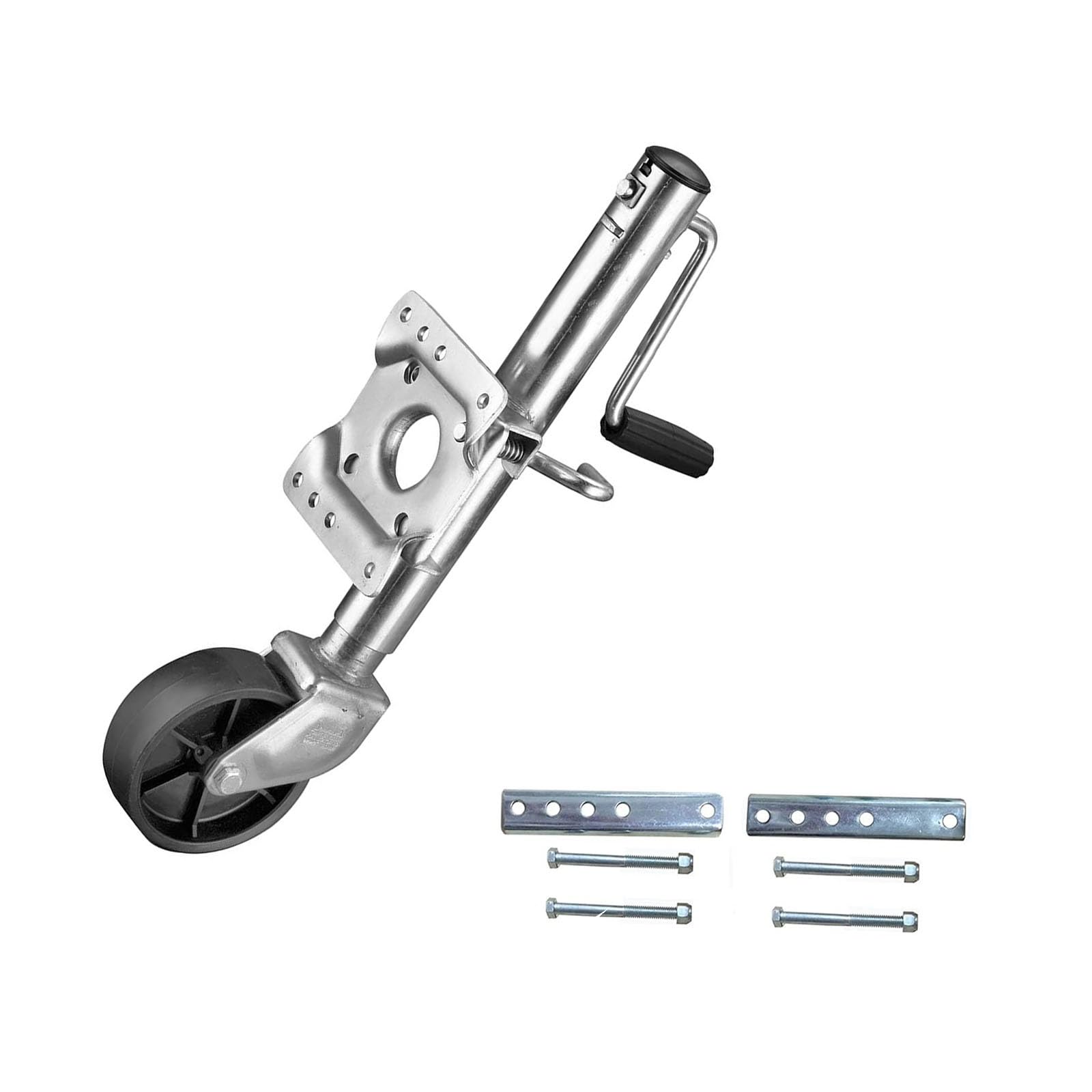Stützfuß Anhänger Abstellstützen - Schwerlast Anhänger Stützrad, Schwenkbares Stützrad Für Anhänger, Stützrad Für Wohnwagen, Anhängerheber Mit 15cm Rad, Tragkraft 540kg, Einziehbar 25cm