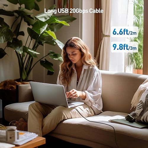 Miniatura 7 de Certificado USB-IF Cable USB 4 Cable Matters de 20 Gbps de largo de 6.6 pies, con video 8K, carga de 240 W, compatible con cable Thunderbolt 4,