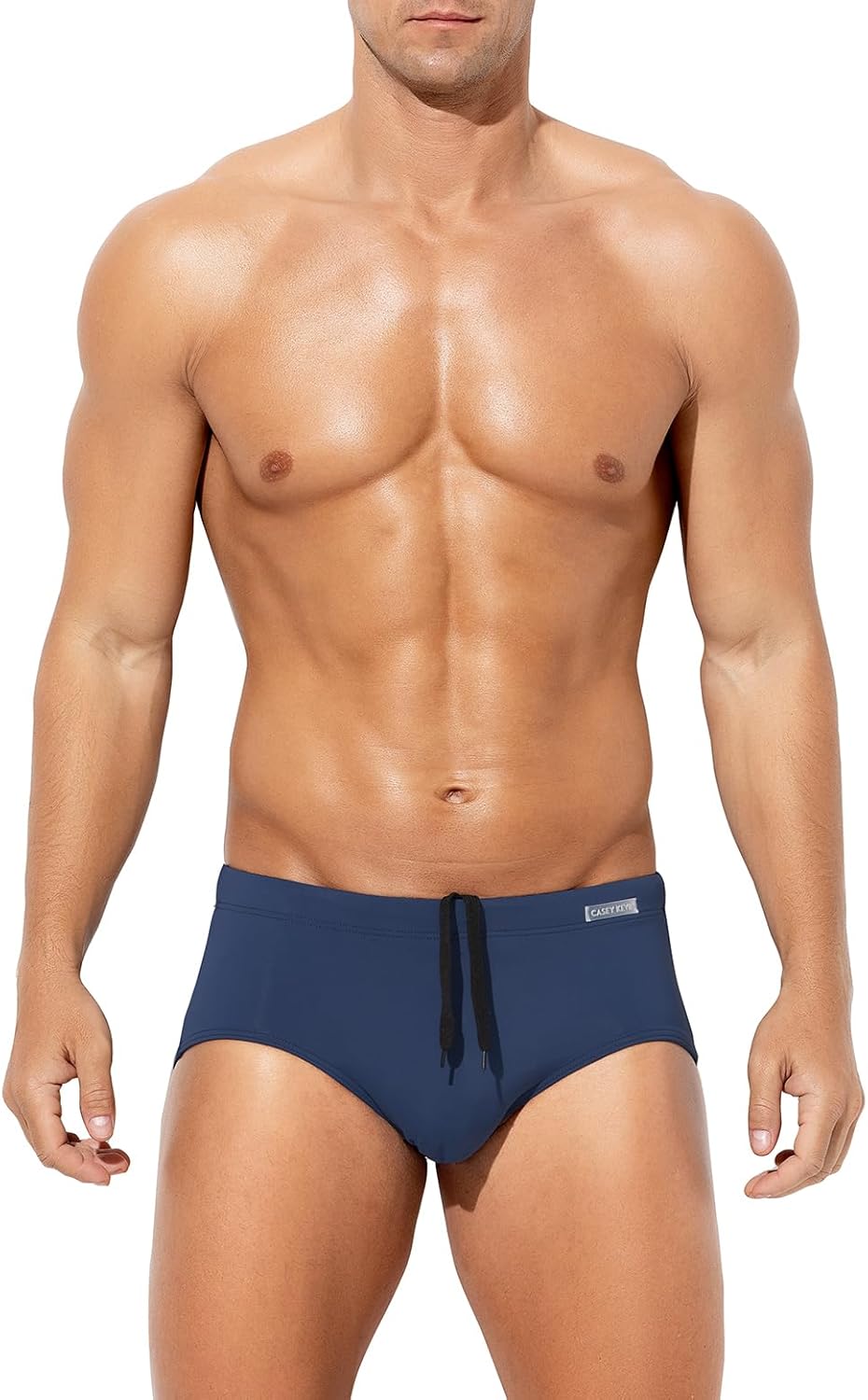 Casey Kevin Men's Classic Solid Swim Briefs Sexy Bikini Underwear Tan Through Full Coverage Swimwear - Image 2