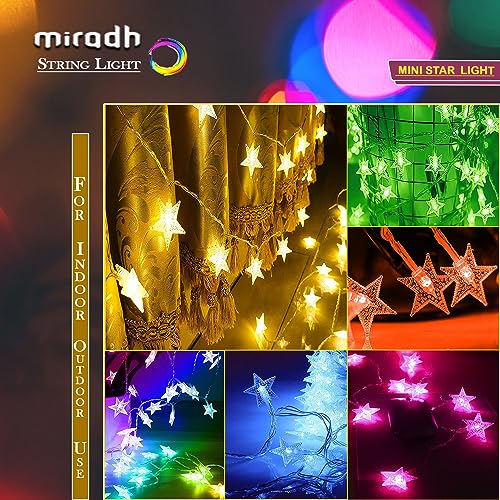 Image of MIRADH 14 Star Shape String Led Light 3 Meter led Lights for Home Decoration Plug in Fairy String Lights, Diwali Lights for Decoration for Home Still Mode Only Strip Lights (14 Star Multicolor)