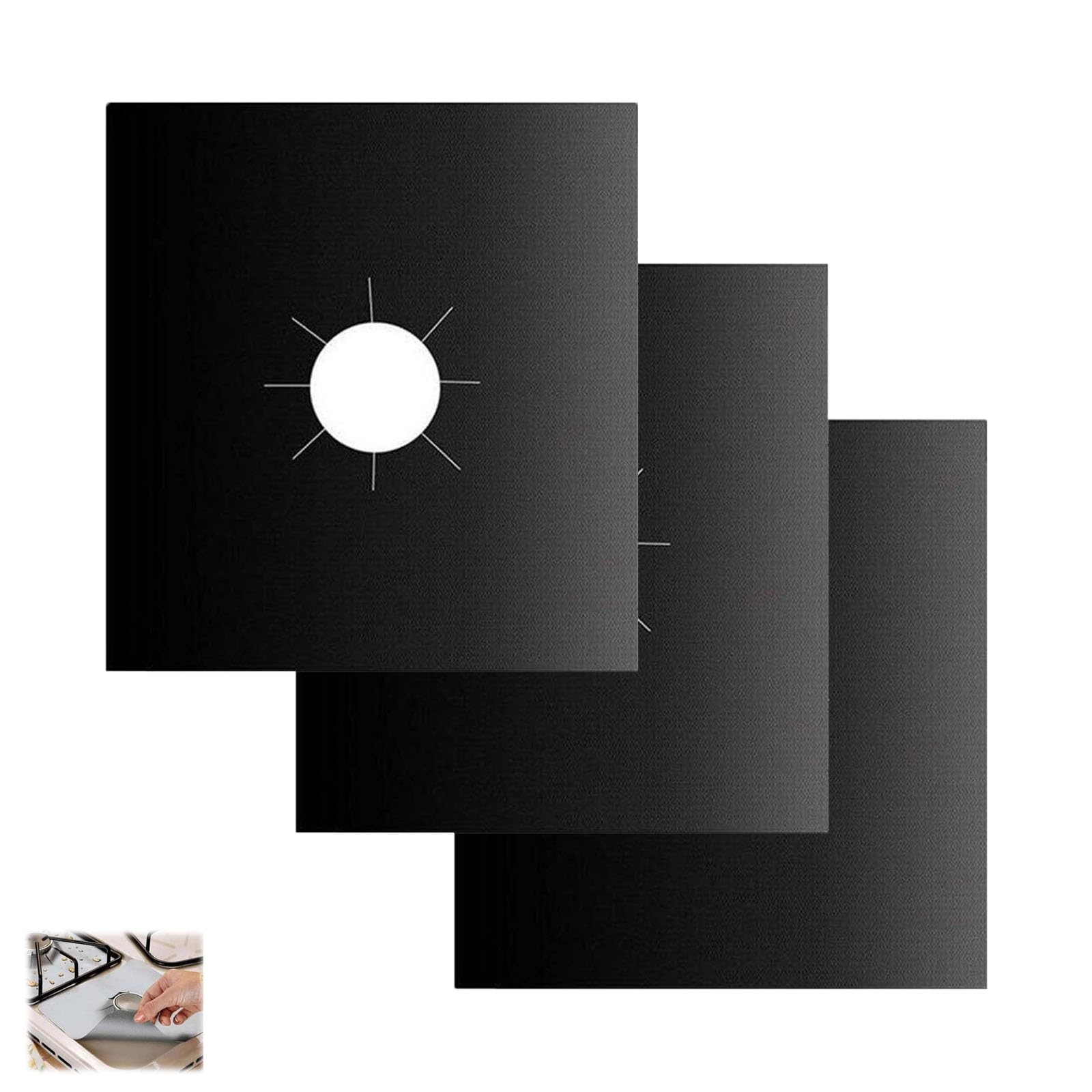 Gas Hob Protectors, Reusable Stovetop Burner Protector, Gas Hob Cover, Heat-Resistant Stovetop Sheets, Easy-Clean Surface, Non-Stick Gas Stove Mats for Cookers Fast Kitchen Cleaning