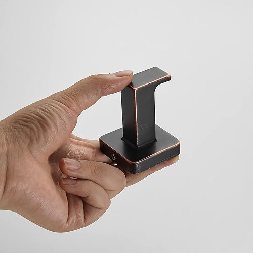 Miniatura 8 de FORBATH Ganchos para toallas de bronce, gancho para bata de baño, montado en la pared, ganchos de pared de bronce aceitado, ganchos para sombreros,