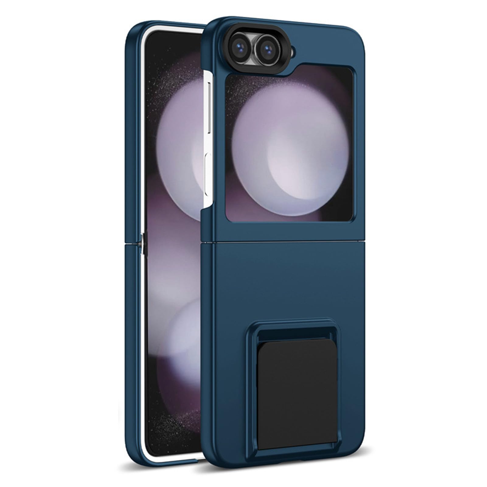 LUOTANL Slim Case for Samsung Galaxy Z Flip 8, Hidden Kickstand Frosted Light PC Shock Protection Cover,Blue,Flip 8