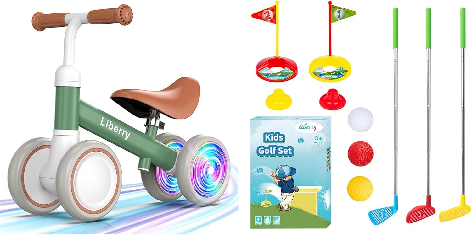 Liberry Toddler Toys for Boys Girls, Baby Balance Bike and Toy Golf, Sports Toys for Birthday Gift