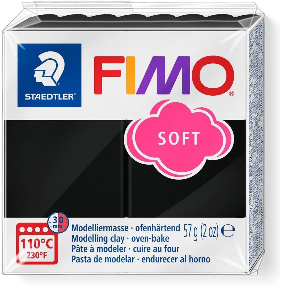 STAEDTLER FIMO Soft Polymer Oven Bake Modelling Clay - 12 x 57g - Essential Colours - Pack of 12
