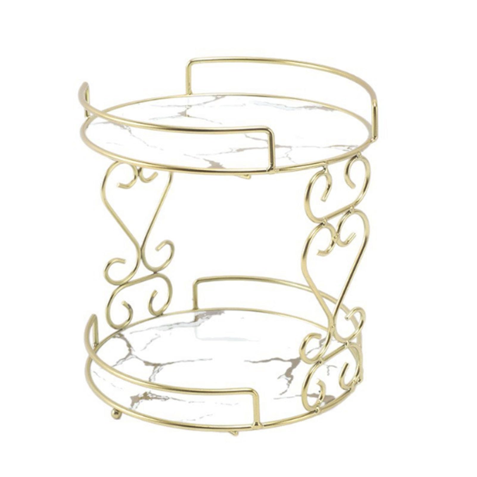 Étagère de rangement maquillage cosmétiques blanc 2 niveaux pour plateau vanité