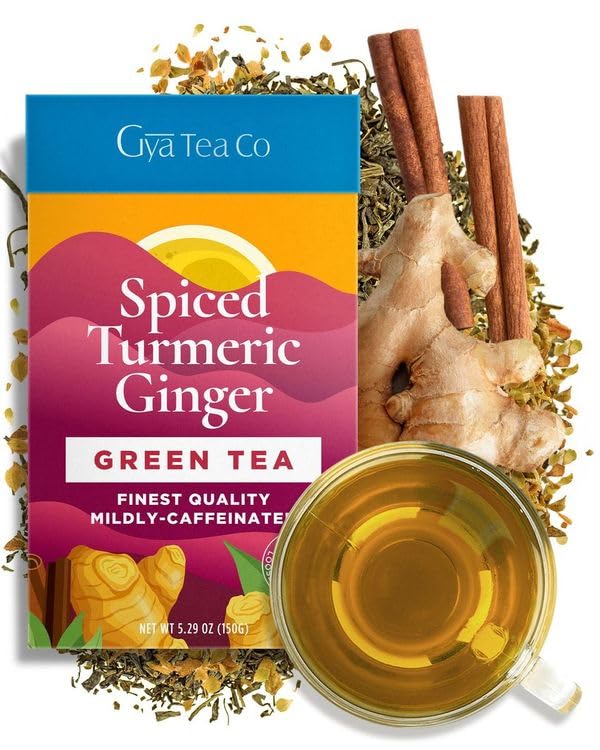Amazon.com : Gya Tea Co Spiced Turmeric Ginger Green Tea Loose Leaf ...