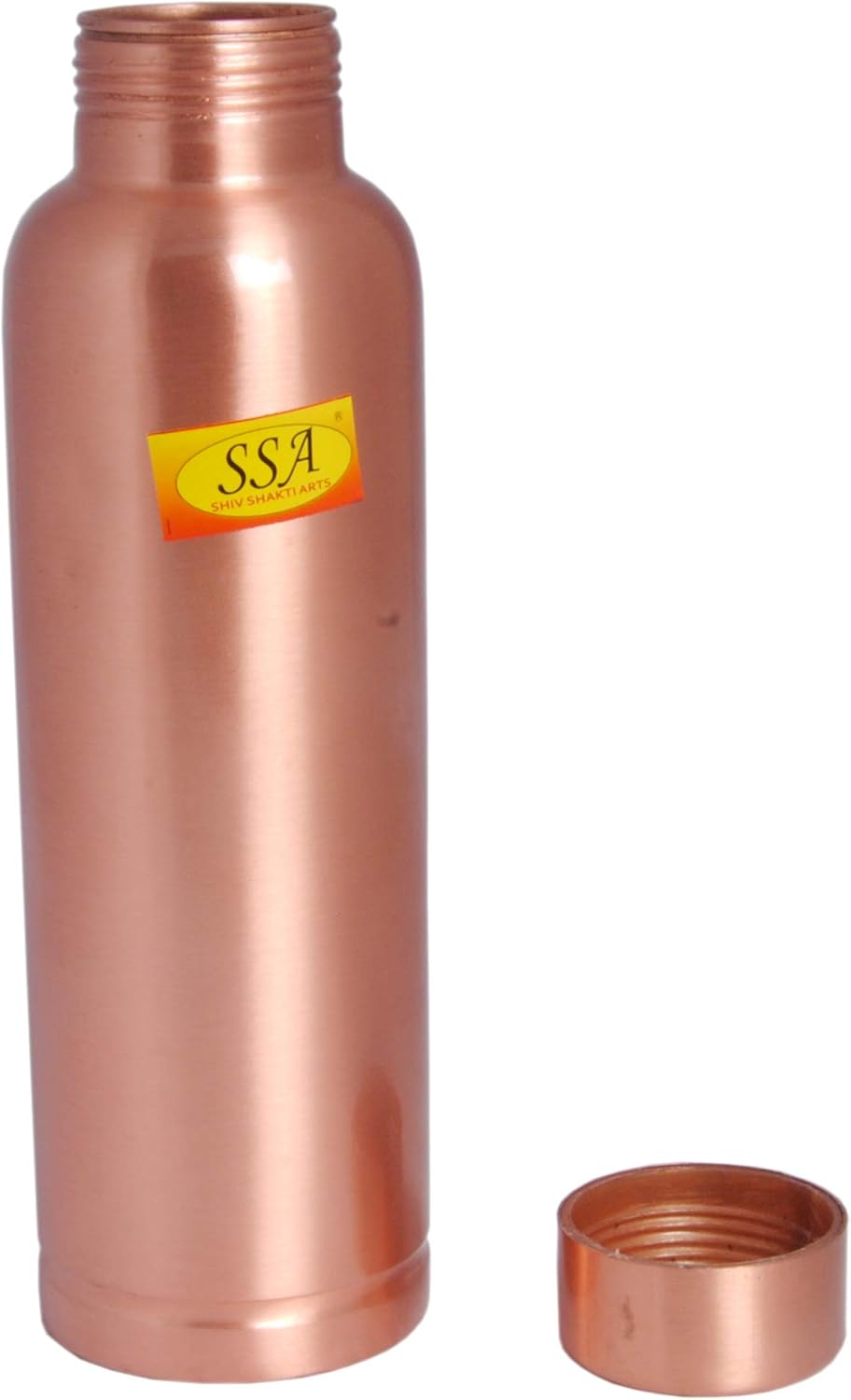 Shiv Shakti Arts Pure Copper Water Bottle Outside Lacquer Coated Shinee Design for Drinking Water - Gym, Aayurveda Health Benifit - (1 Pc = Vol - 1000 ML)