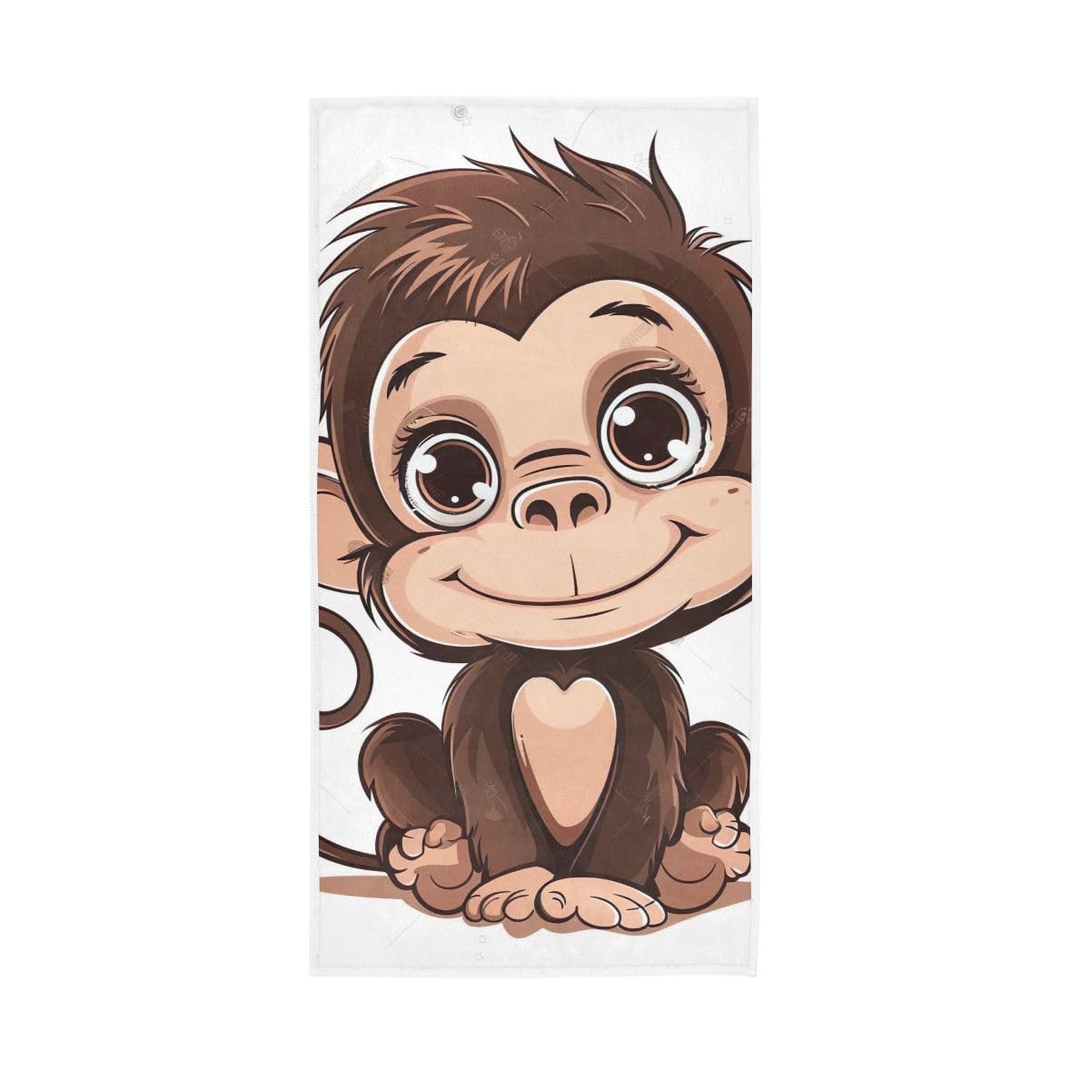 HUYGD Cute Cartoon Little Monkey Hand Towels Soft Washcloths Bathroom Towel 15 x 30 Inch