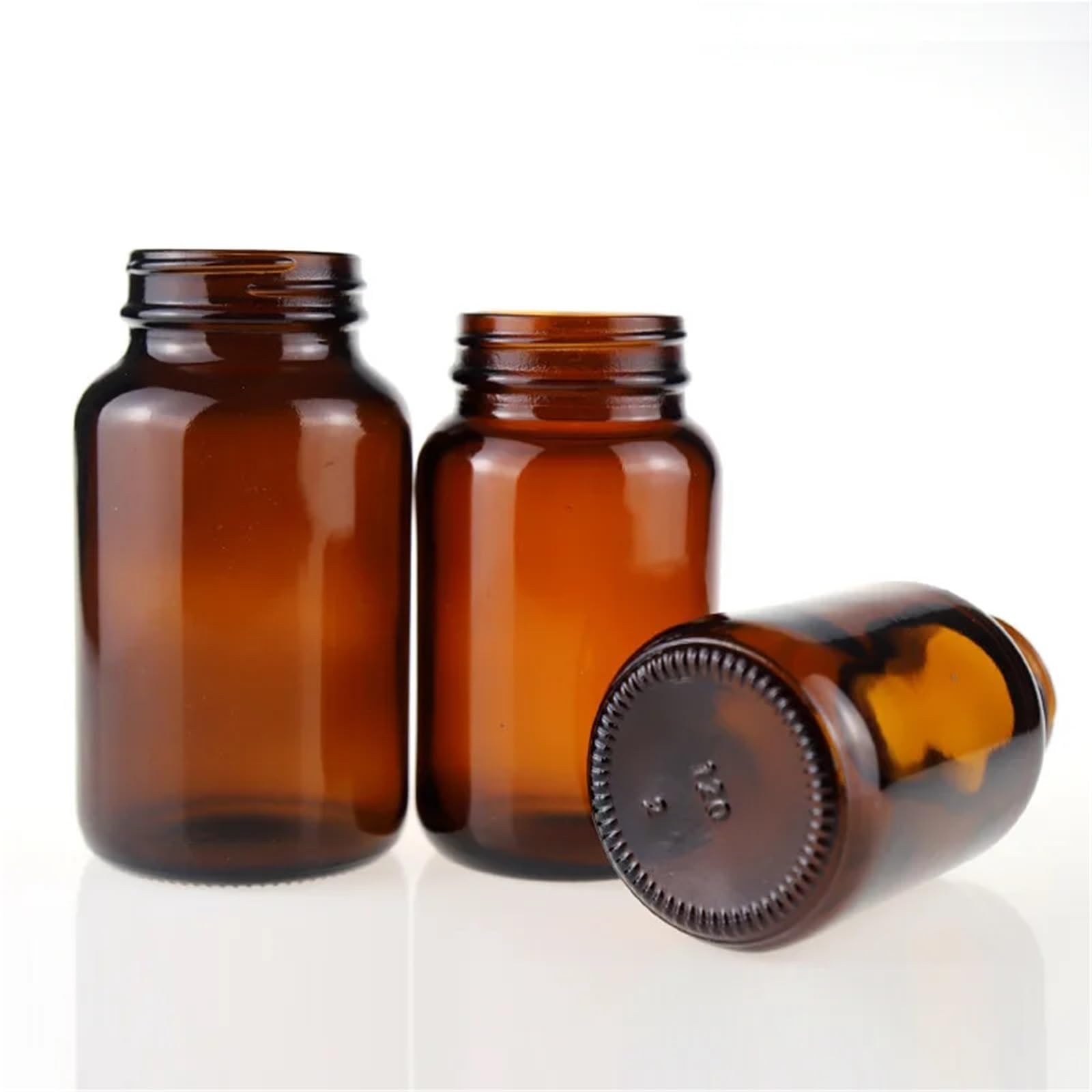 Braune Weithalsflasche Bodenflasche Probenflasche Probenflasche Vorratsflasche(60ml-4pcs)