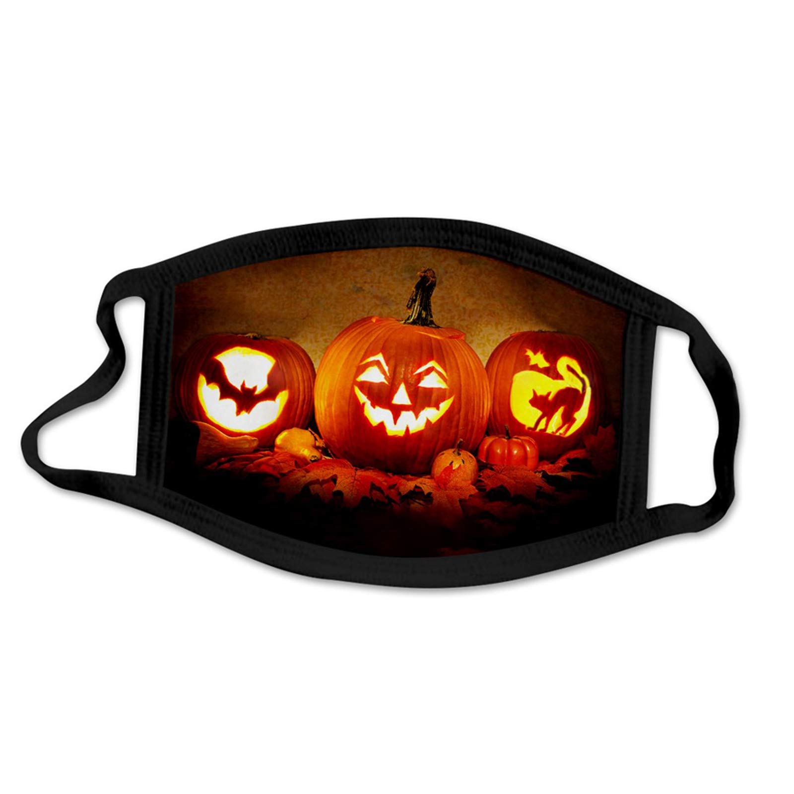 HOJICH Halloween Face Mask Adults Funny Pumkin Prints Washable Face Cover Mouth Bandanas for Women Men Outdoors