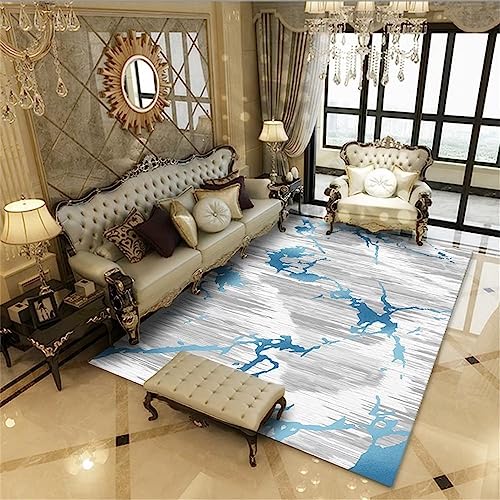 Tapis lavable bleu et durable de grand format pour chambre d'enfant