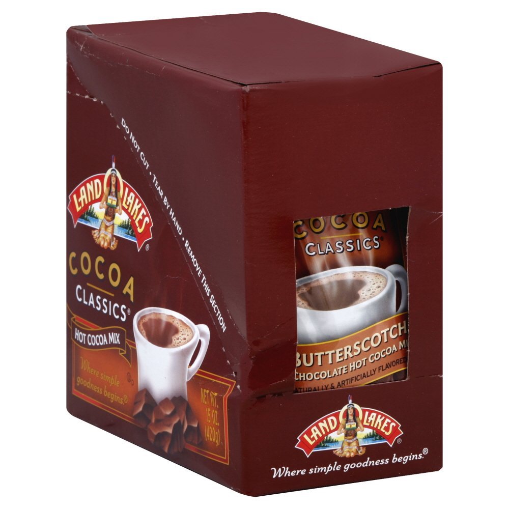 Land O Lakes Cocoa Classic Chocolate and Butterscotch Hot Cocoa Mix, 1.25 Ounce - 12 Per Case.