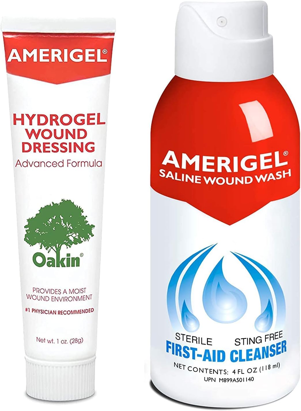 - Wound Care Bundle - 1 oz. Hydrogel Wound Dressing, 4 fl oz. Saline Wound Wash - Moisture-Rich Healing and Advanced Skin and Wound Care