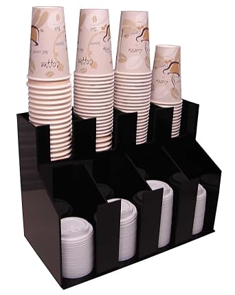 Vertical Coffee Cup and Lid Dispenser Station 4 wide, 2 deep10114