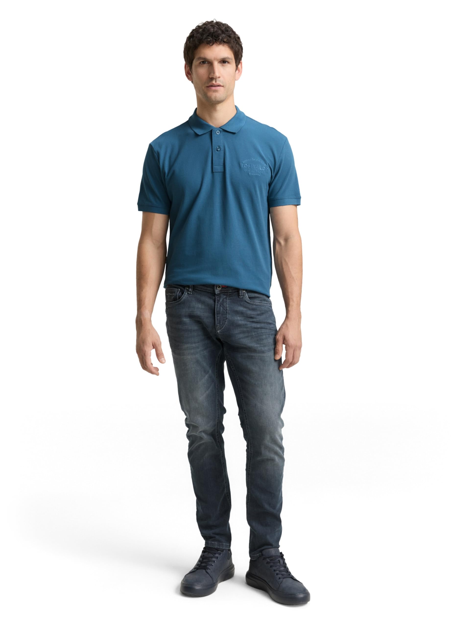 Tom Tailor Herren 1045898 Poloshirt, 38224 - Real Teal Blue, XS EU – Ansicht 2