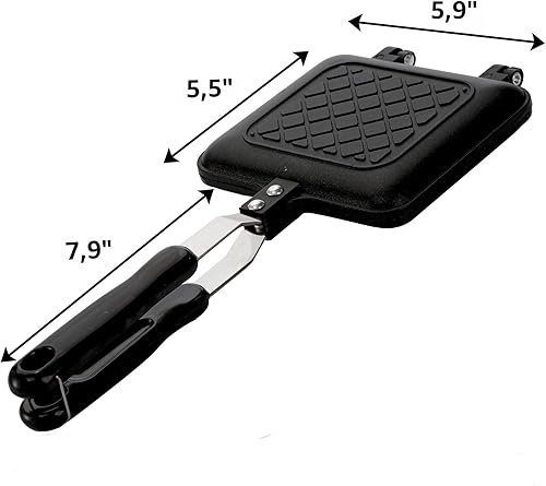 Miniatura 2 de ZOOFOX Sandwichera, sartén para sándwiches a la parrilla y panini con platos antiadherentes, sartén tostada de aluminio para cocina del hogar, 5.9