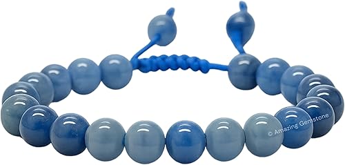 Blue Aventurine Bracelet for Women Men's Gifts - Protection Healing Crystal Bracelet - 8mm Gemstone Beaded Adjustable Bracelet Pulseras Para Hombres