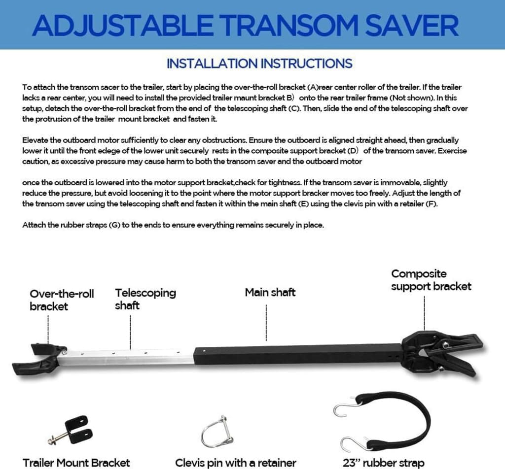 Adjustable Boats Transom Saver Motor Bracket Fixing Seat Outside Engine Fixing Bracket from 23 to 35Inch