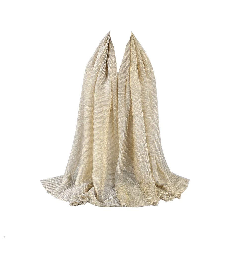 MSZSAShiny Shimmer Glitter Sparkly Plain Colour Scarf Hijab Shawl Wrap