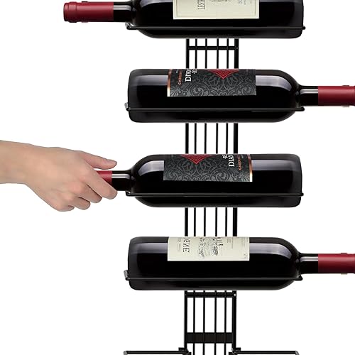 Miniatura 6 de J JACKCUBE DESIGN MK823B - Organizador de pared para 12 botellas, soporte de acero resistente para almacenamiento de licor de vino y champán,