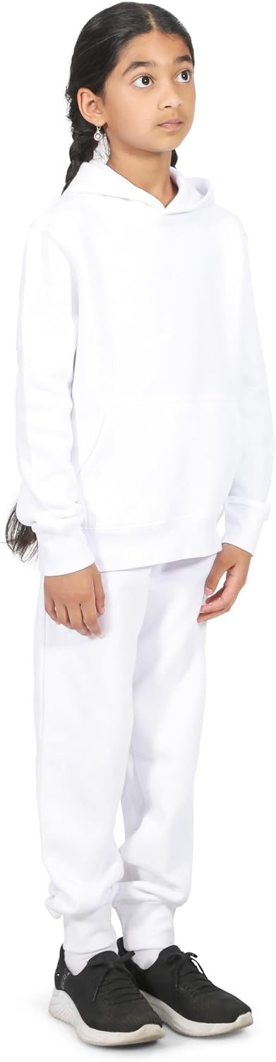 EVERYDAY KIDS Girls’ Cotton Fleece Sweatpants; Girls’ Activewear Jogger Pants - Soft and Breathable Cotton/Poly Blend